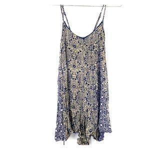 3/$15 Navy and Tan Flowy Strappy Tank - M
